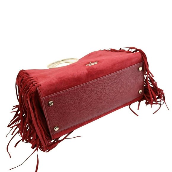 Suede Fringe Sam Bag in SIENA RED - Picture 8 of 11